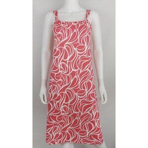 Boden‎ Womens A Line Dress UK 8 US 4 Modal Cotton Blend Coral White Pockets Tie